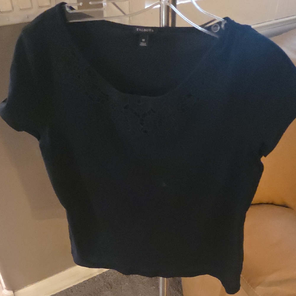 Talbots Black Short Sleeve Top